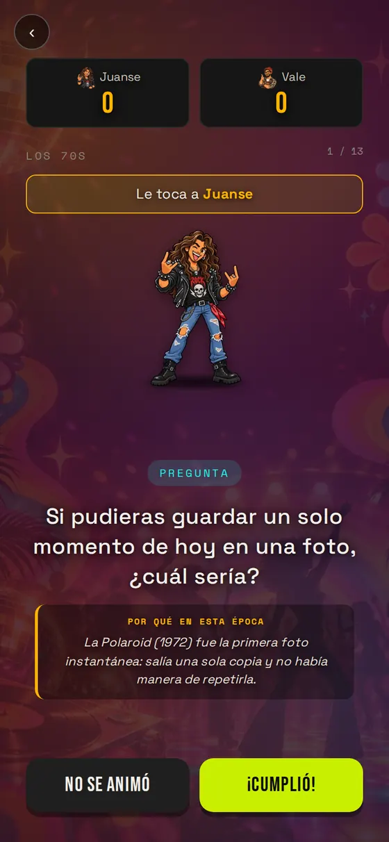 Una carta de LOOP en la mesa